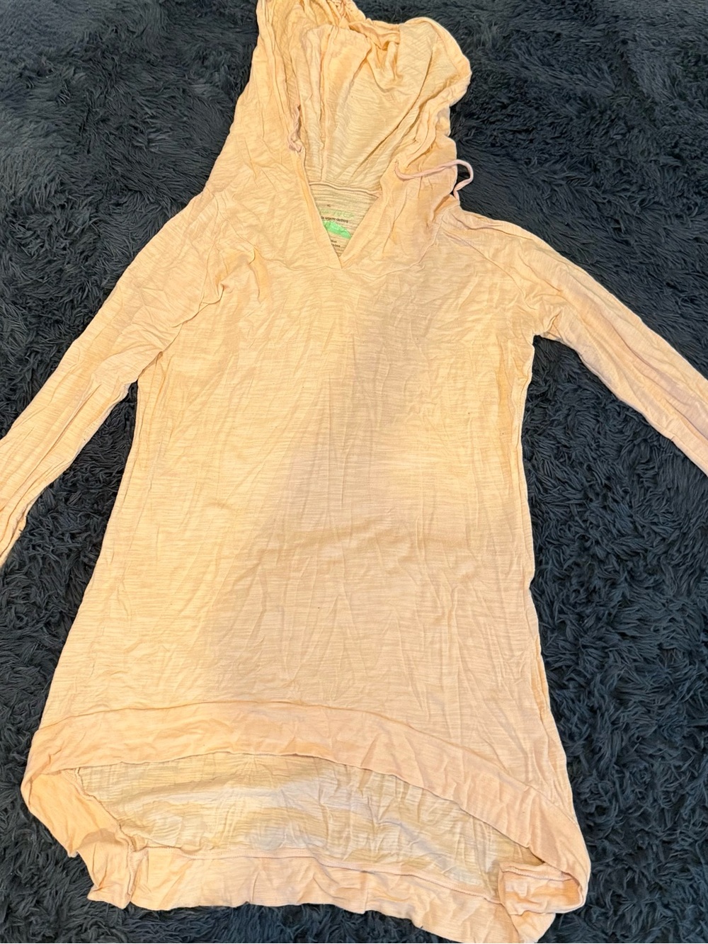 Earth Yoga Peach Slub Hooded Long Sleeve Tunic